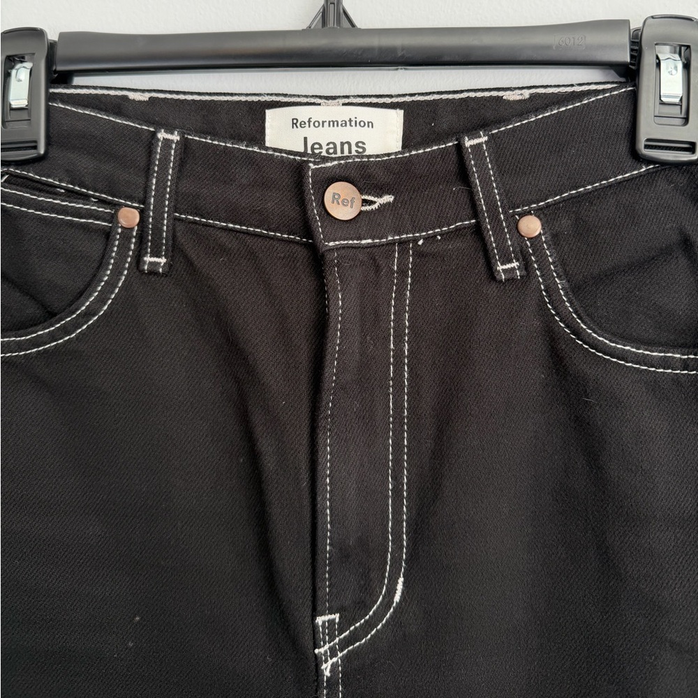 Reformation Size 25 • Cowboy Jeans High Rise Straight Leg Jeans Black - Picture 3 of 5